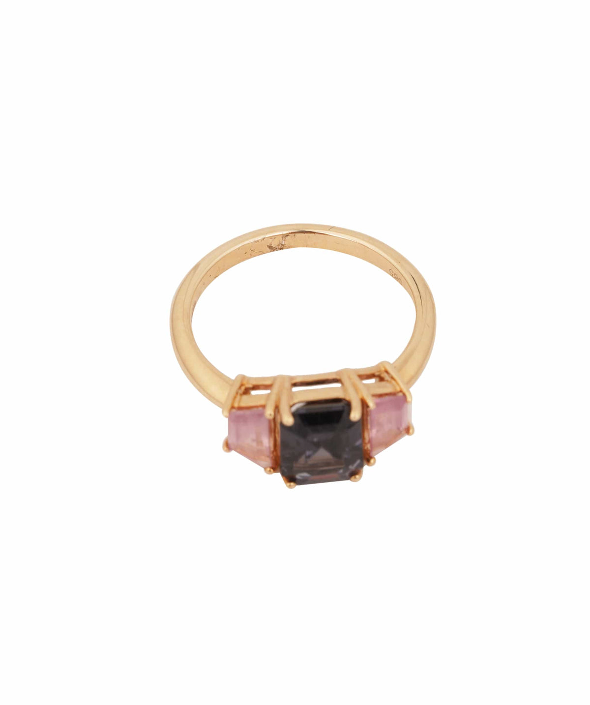 Luxury Promise 14ct gold ring with Emerald and Spinels size L1/2  ANL0137