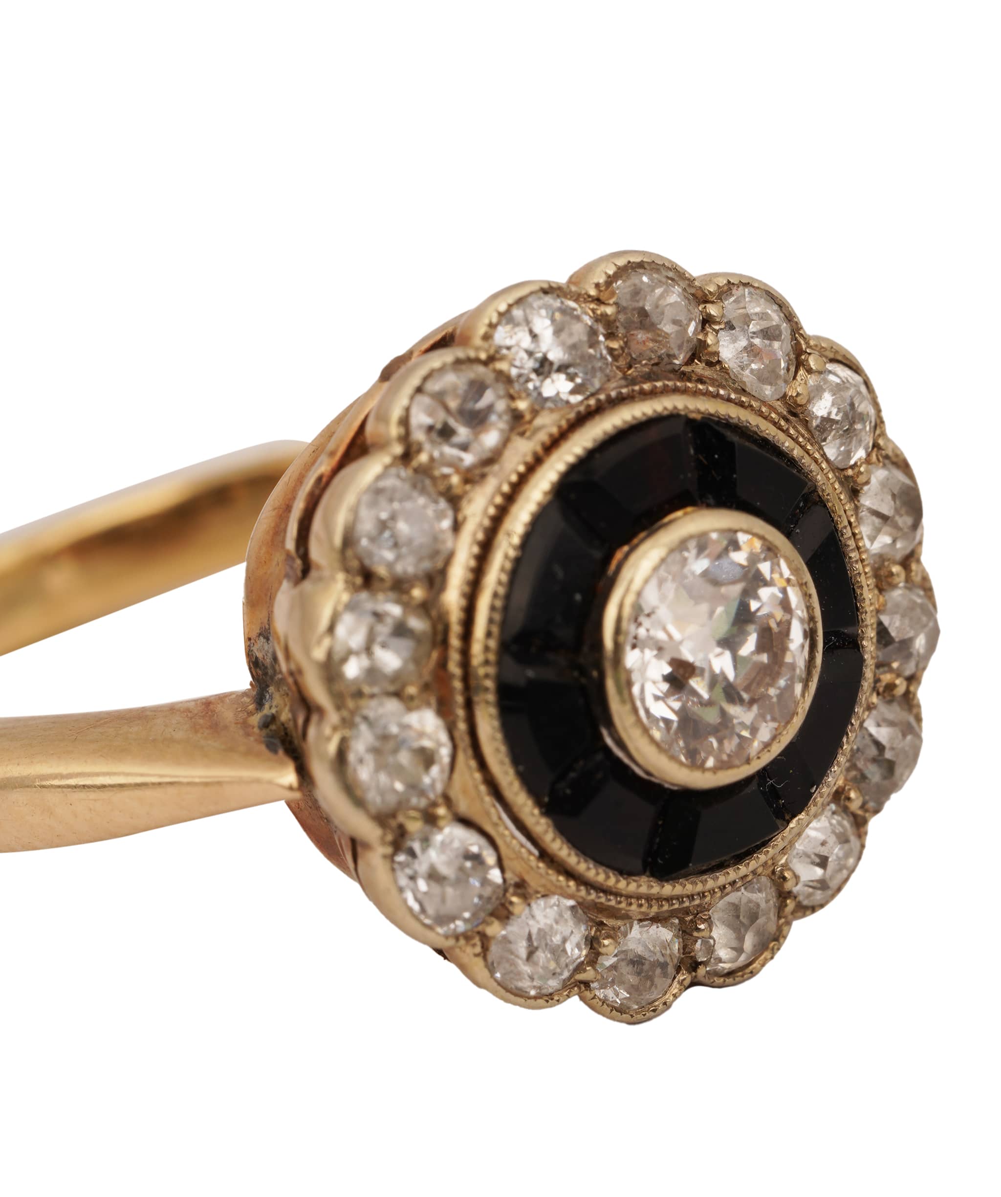 Luxury Promise 18CT ONYX DIA CLUSTER RB3