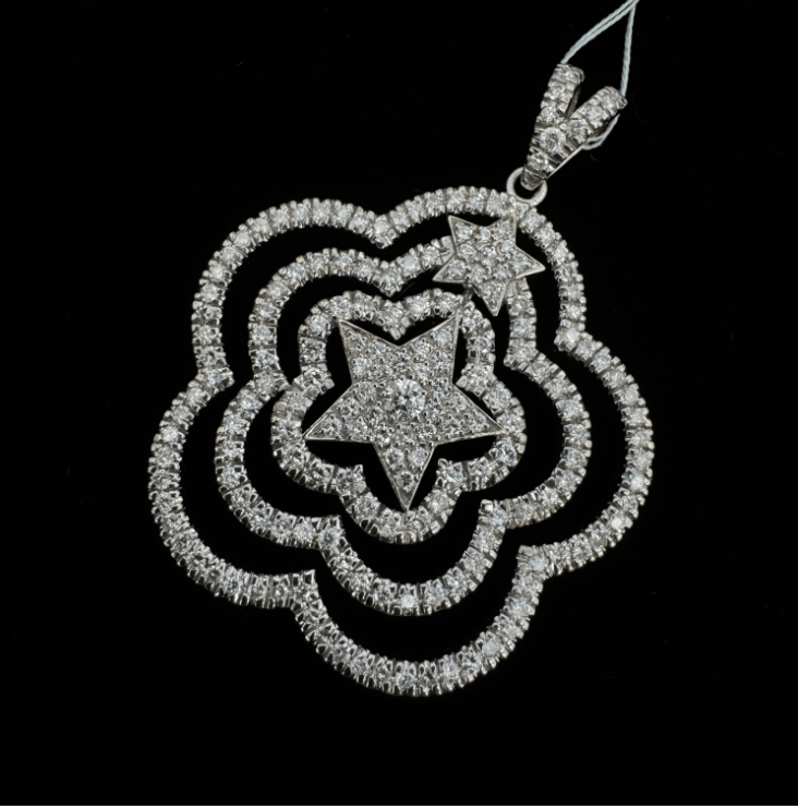 Luxury Promise 18K White Gold Diamond Pendant Top, D3.50, 22.9g 55827