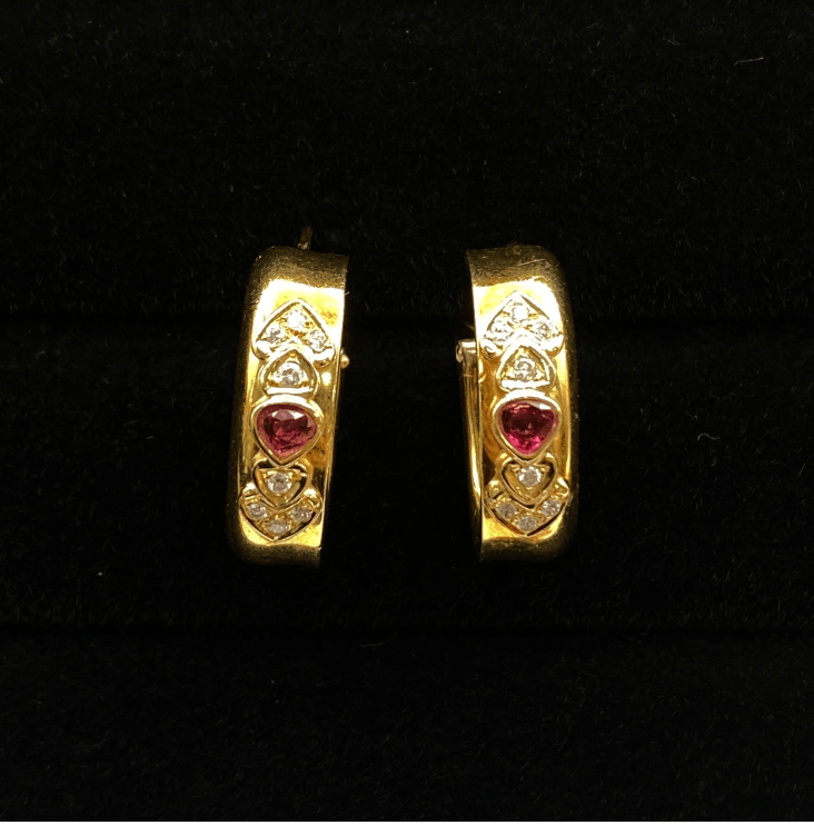 Luxury Promise 18Kt Ruby Earrings, ITALY, R0.67 D0.32, 11.1g 55412