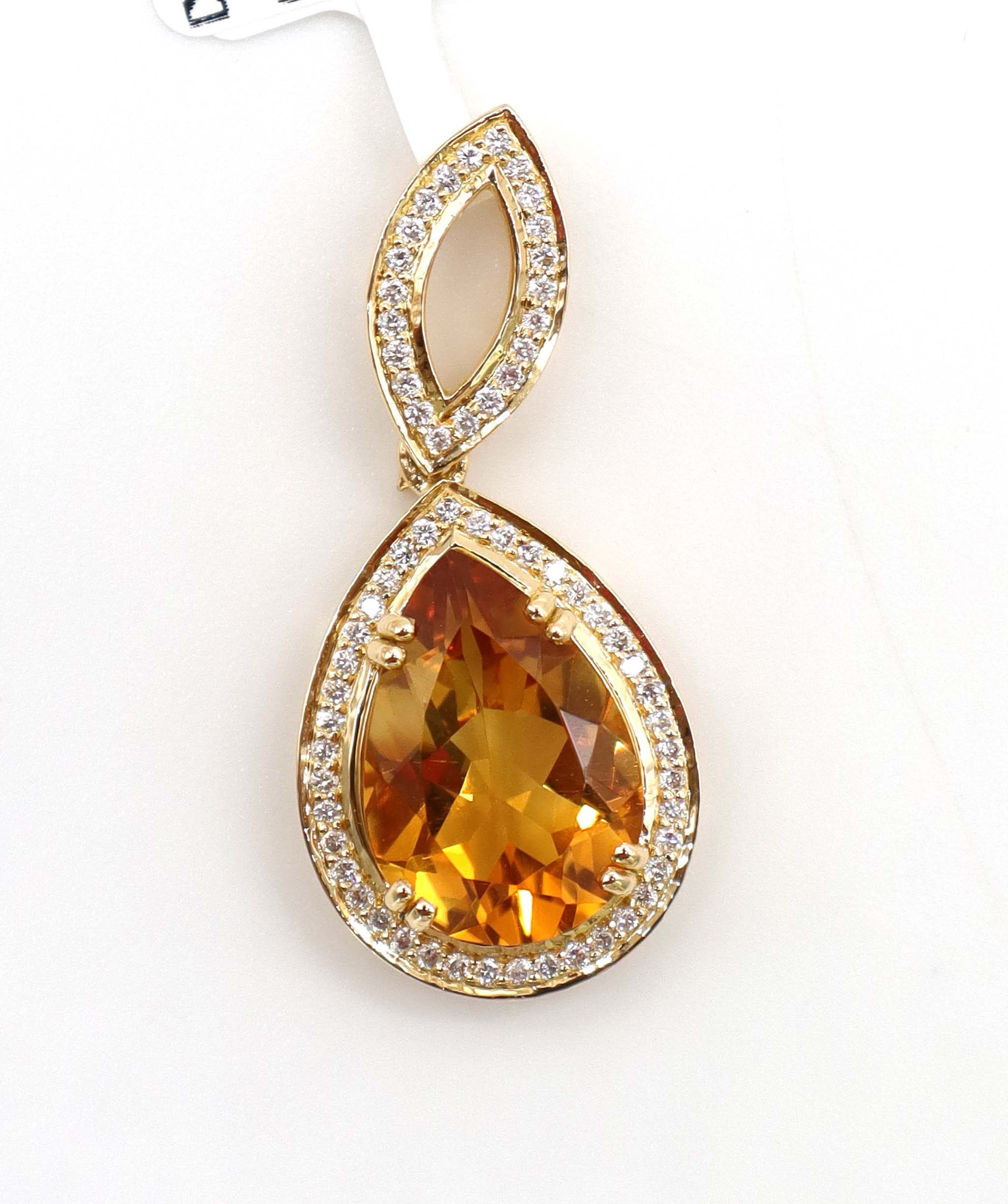 Luxury Promise 3.08ct Citrine Diamond Pendant in 18K Rose Gold DXBCS5090