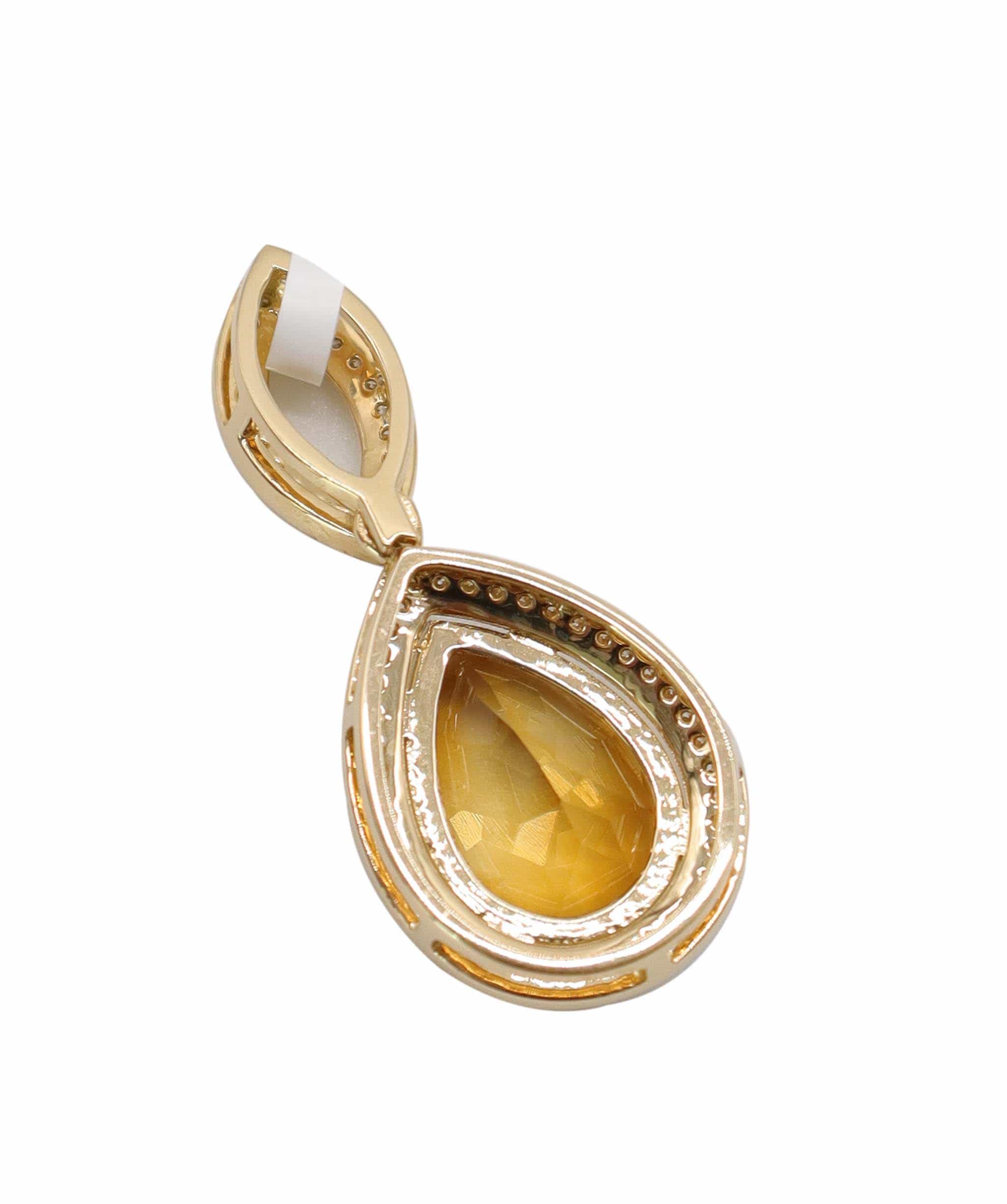 Luxury Promise 3.08ct Citrine Diamond Pendant in 18K Rose Gold DXBCS5090