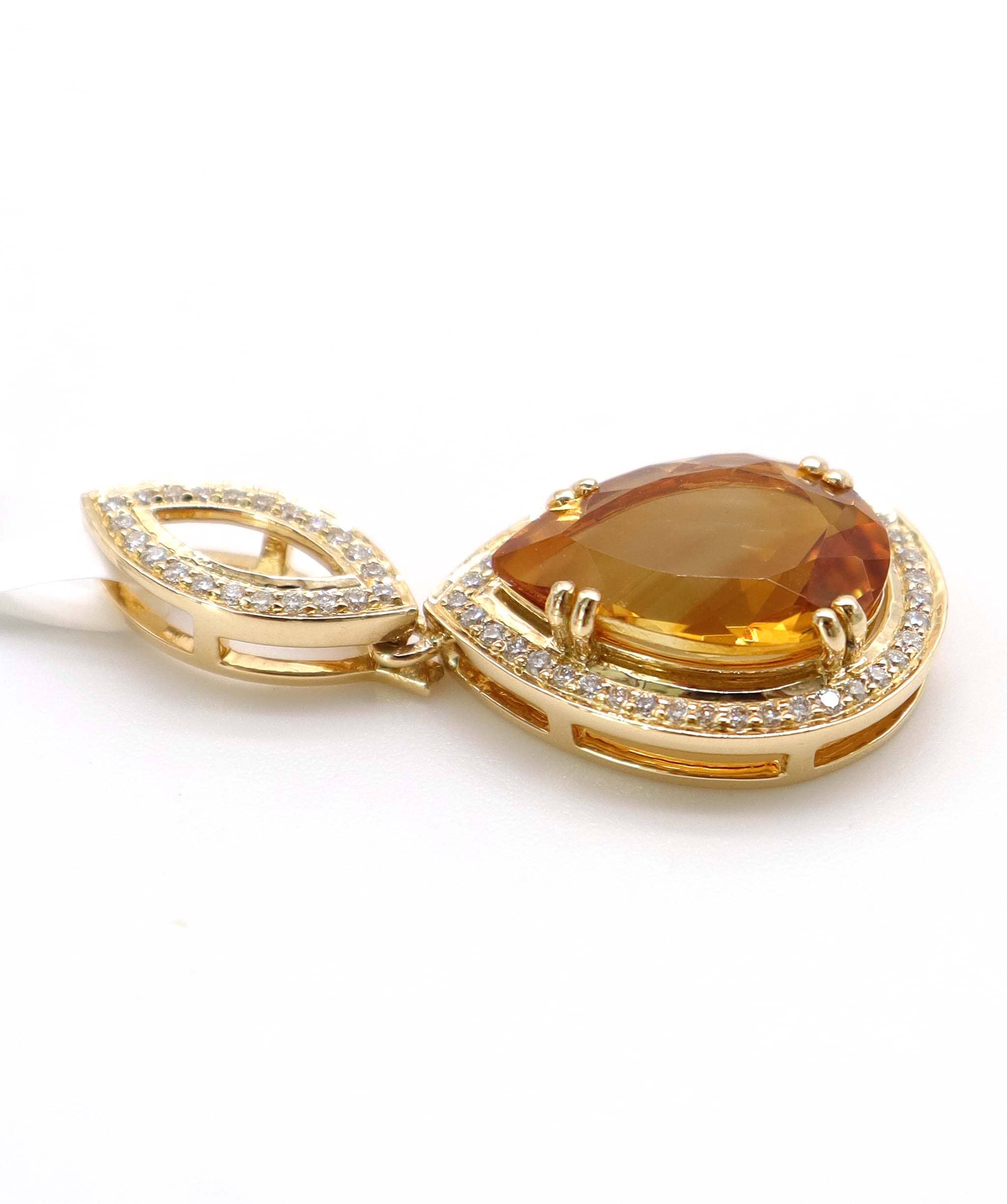Luxury Promise 3.08ct Citrine Diamond Pendant in 18K Rose Gold DXBCS5090