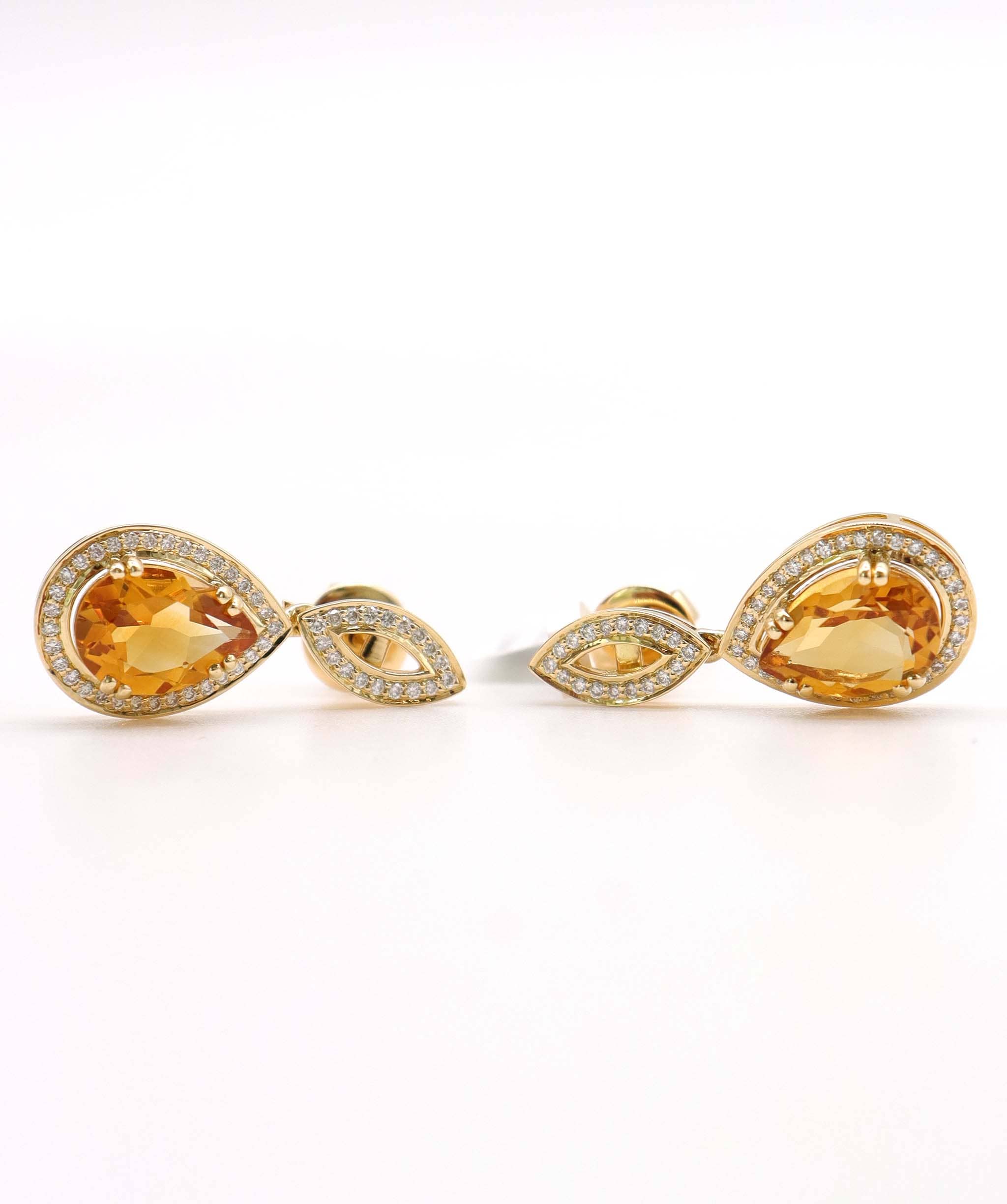 Luxury Promise 3.32ct Citrine Diamond Earrings in 18K Rose Gold DXBCS5091