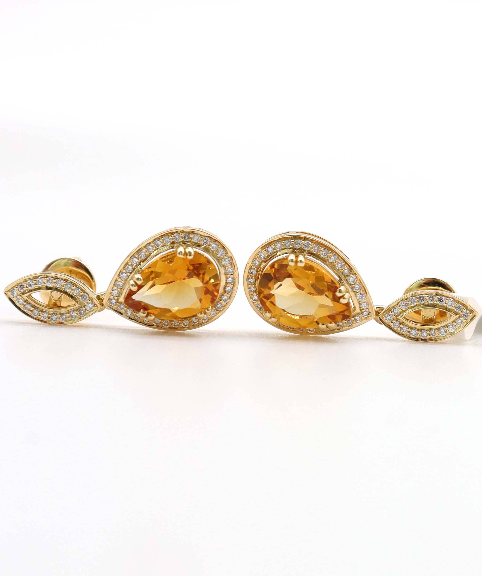 Luxury Promise 3.32ct Citrine Diamond Earrings in 18K Rose Gold DXBCS5091
