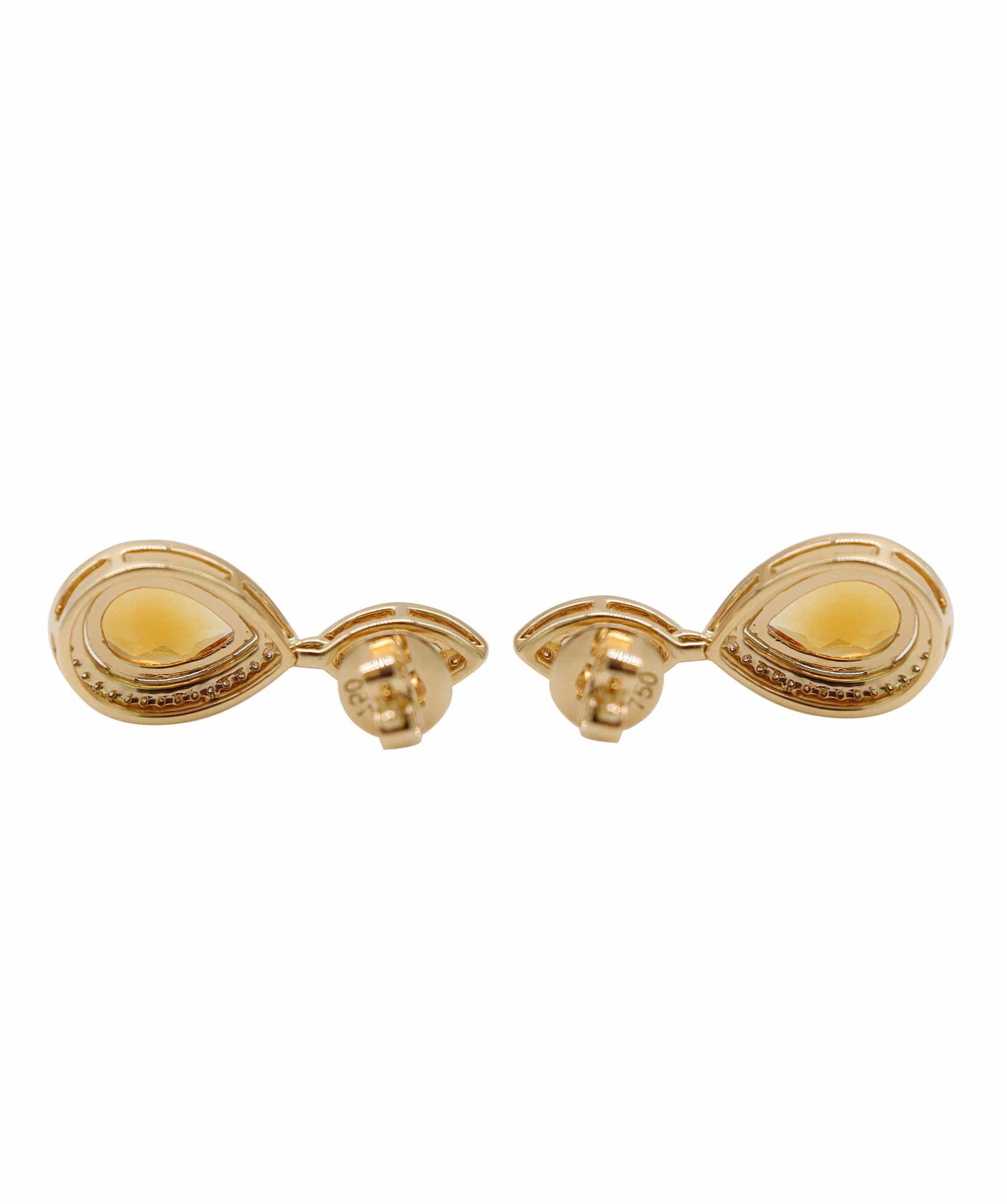 Luxury Promise 3.32ct Citrine Diamond Earrings in 18K Rose Gold DXBCS5091
