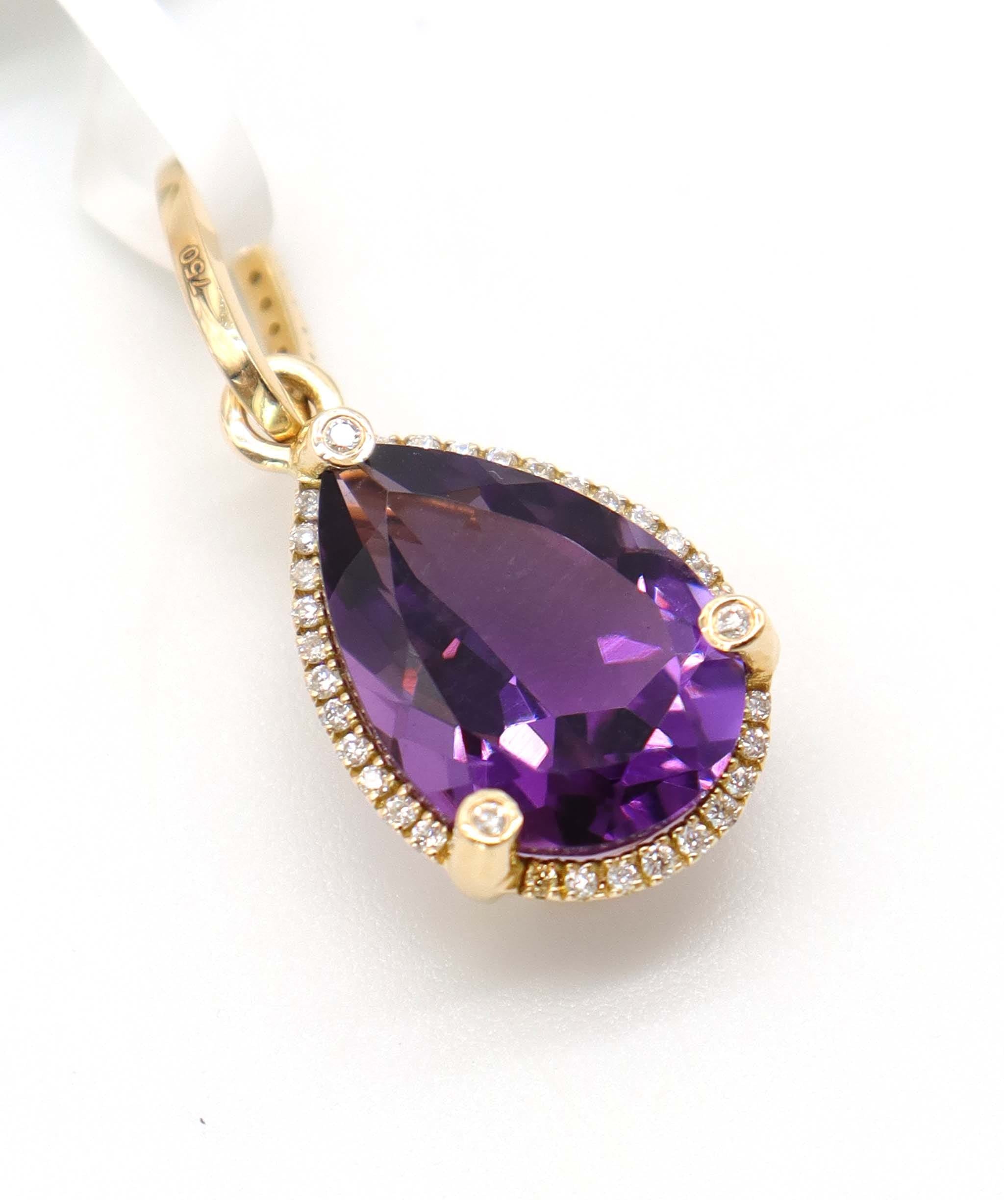 Luxury Promise 3.45ct Amethyst & Diamond Pendant in 18K Rose Gold DXBCS5089