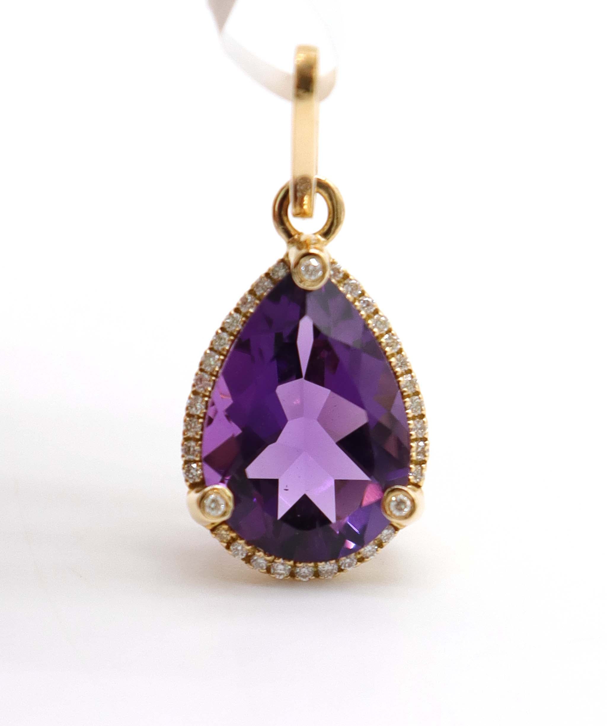 Luxury Promise 3.45ct Amethyst & Diamond Pendant in 18K Rose Gold DXBCS5089