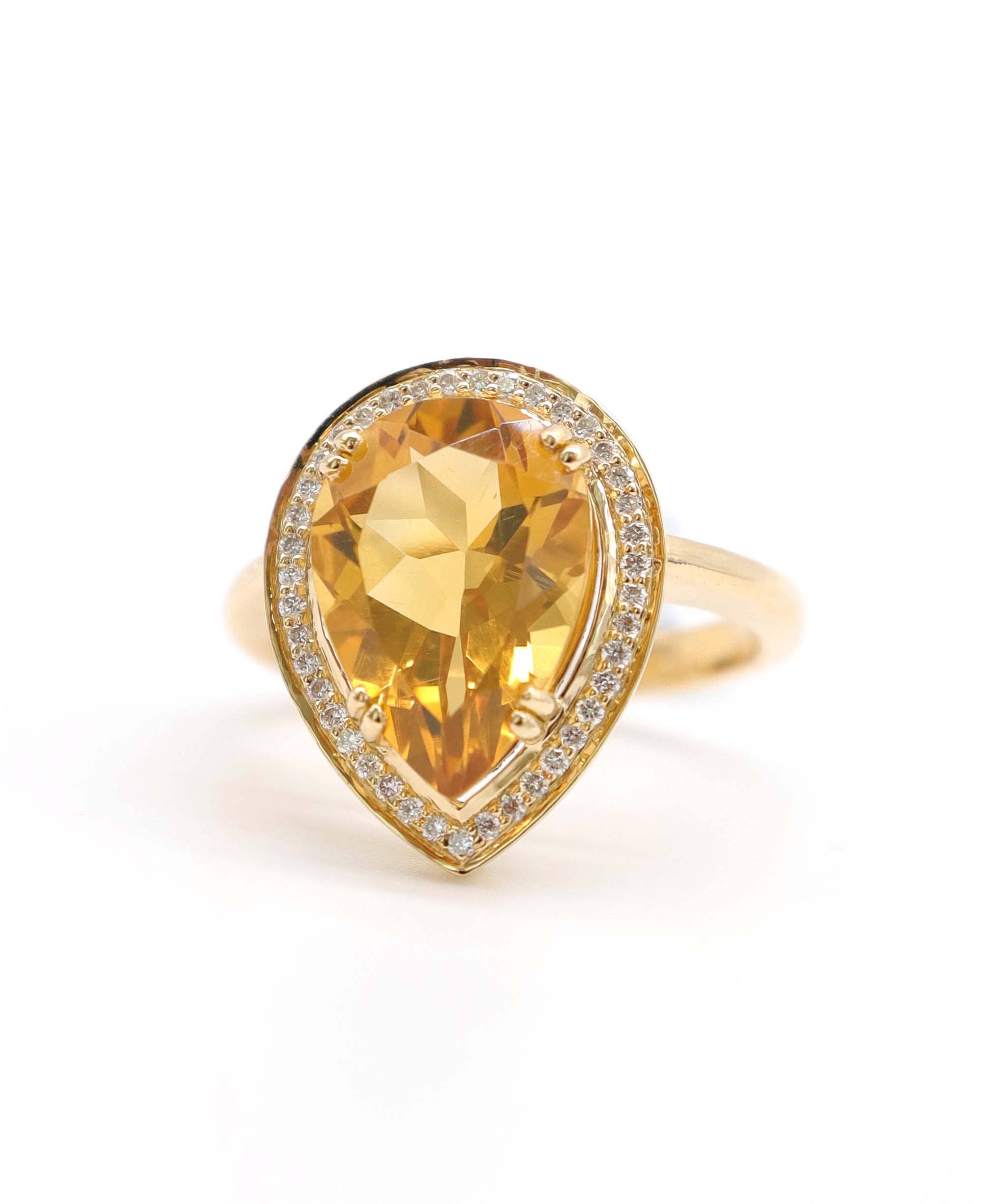 Luxury Promise 3.53ct Citrine Diamond Ring in 18K Rose Gold DXBCS5092