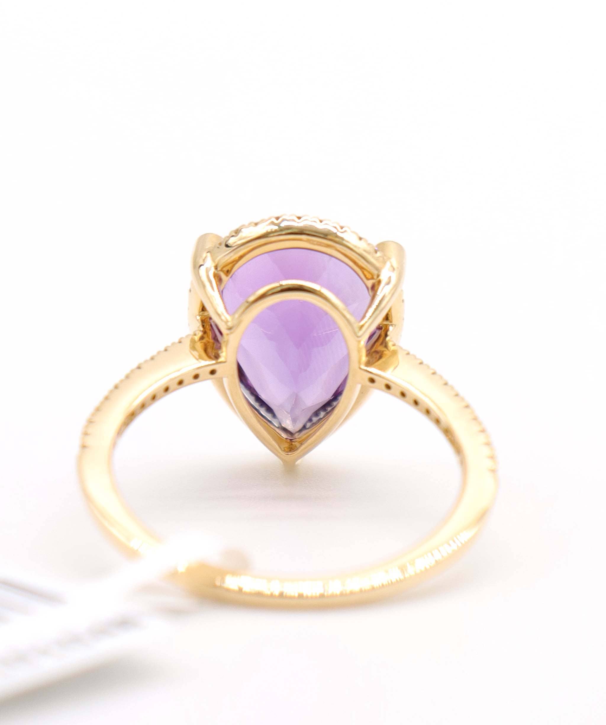 Luxury Promise 3.7ct Amethyst Diamond Halo Ring in 18K Rose Gold DXBCS5086