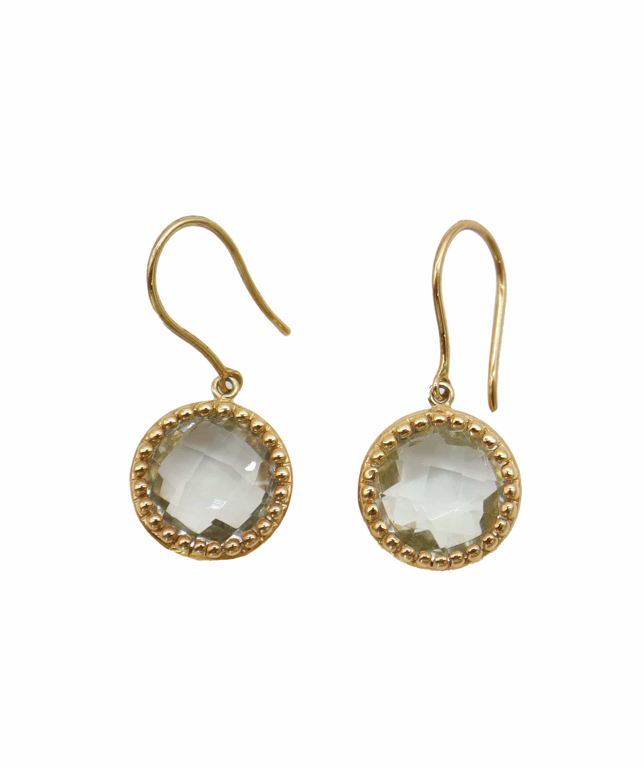 Luxury Promise 6.6ct Amethyst & Green Gemstone Earrings in 18K Yellow Gold DXBCS5083