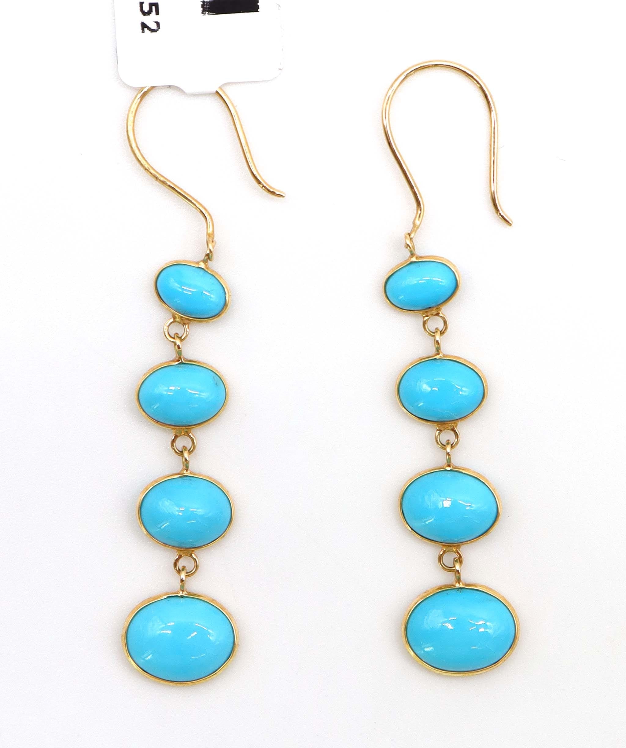 Luxury Promise 7.5ct Turquoise Drop Earrings in 18K Yellow Gold DXBCS5080