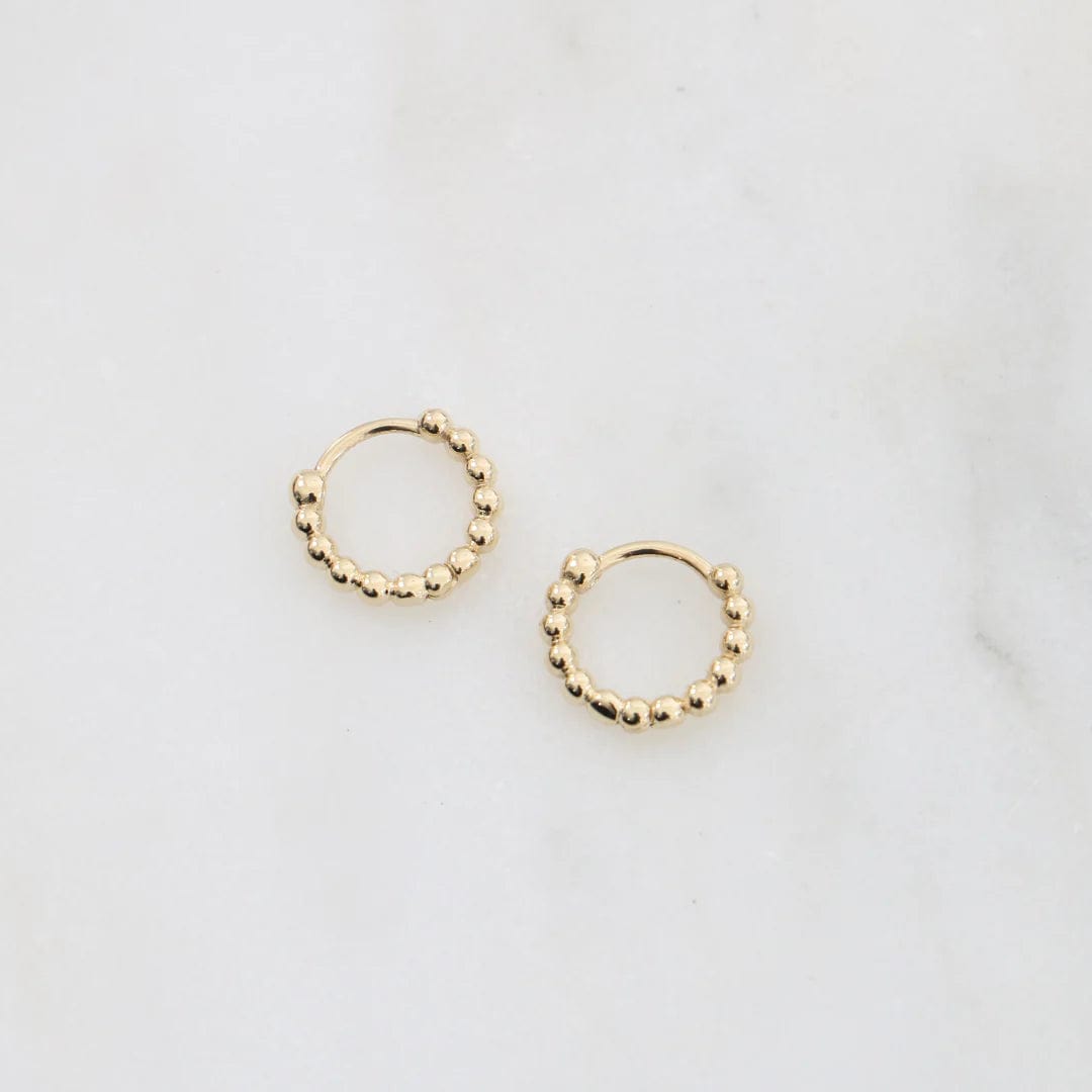 Luxury Promise 9Ct Gold Bobble Hinged Huggies Earrings ASC2241