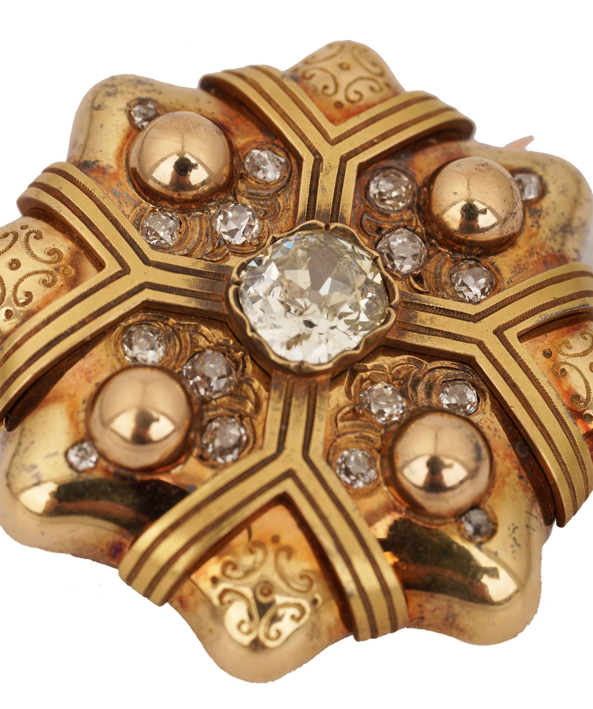 Luxury Promise Antique Star-Shaped Diamond Brooch  WA23636