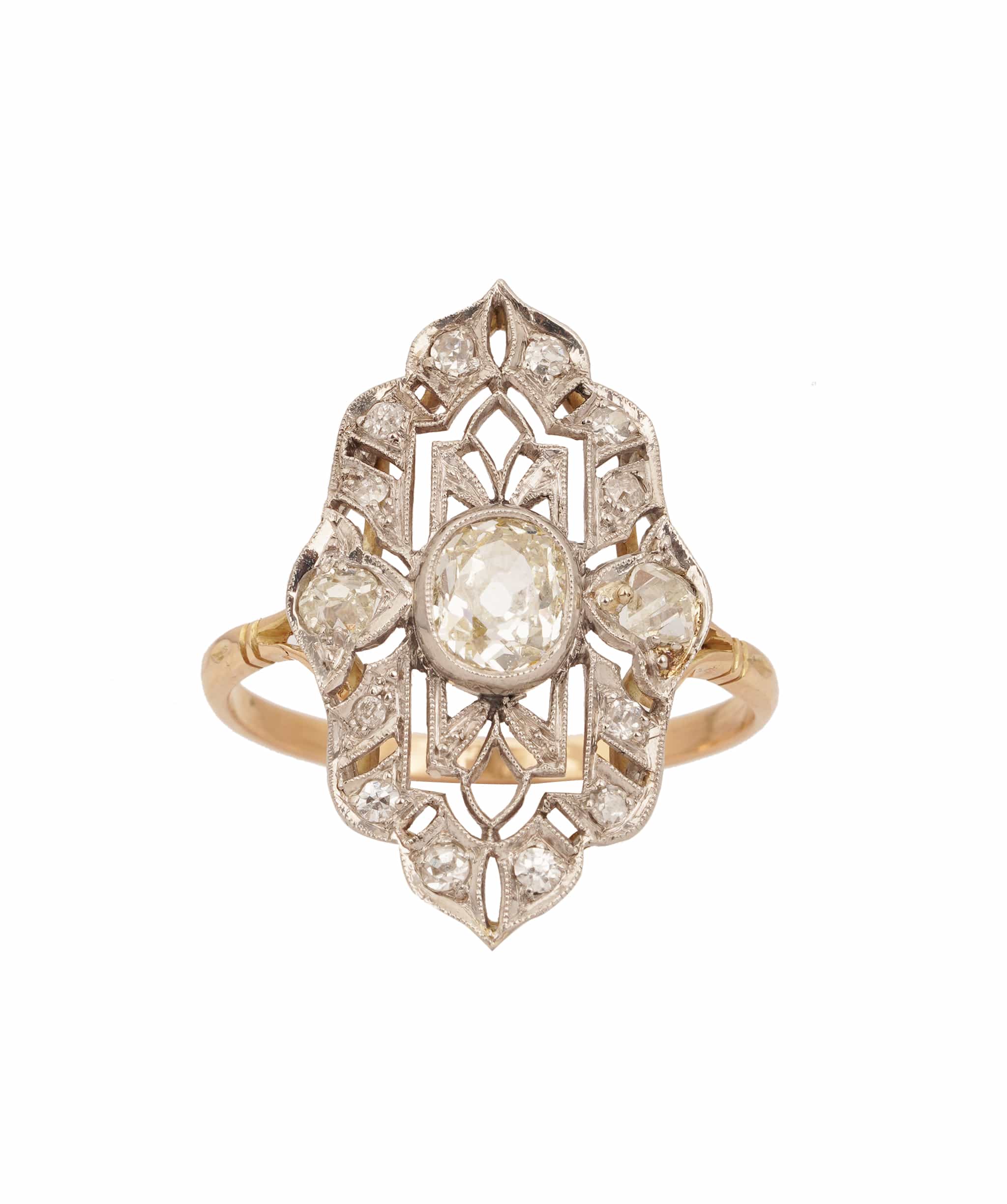 Luxury Promise Art Deco Marquise Shaped Diamond Ring WA90861
