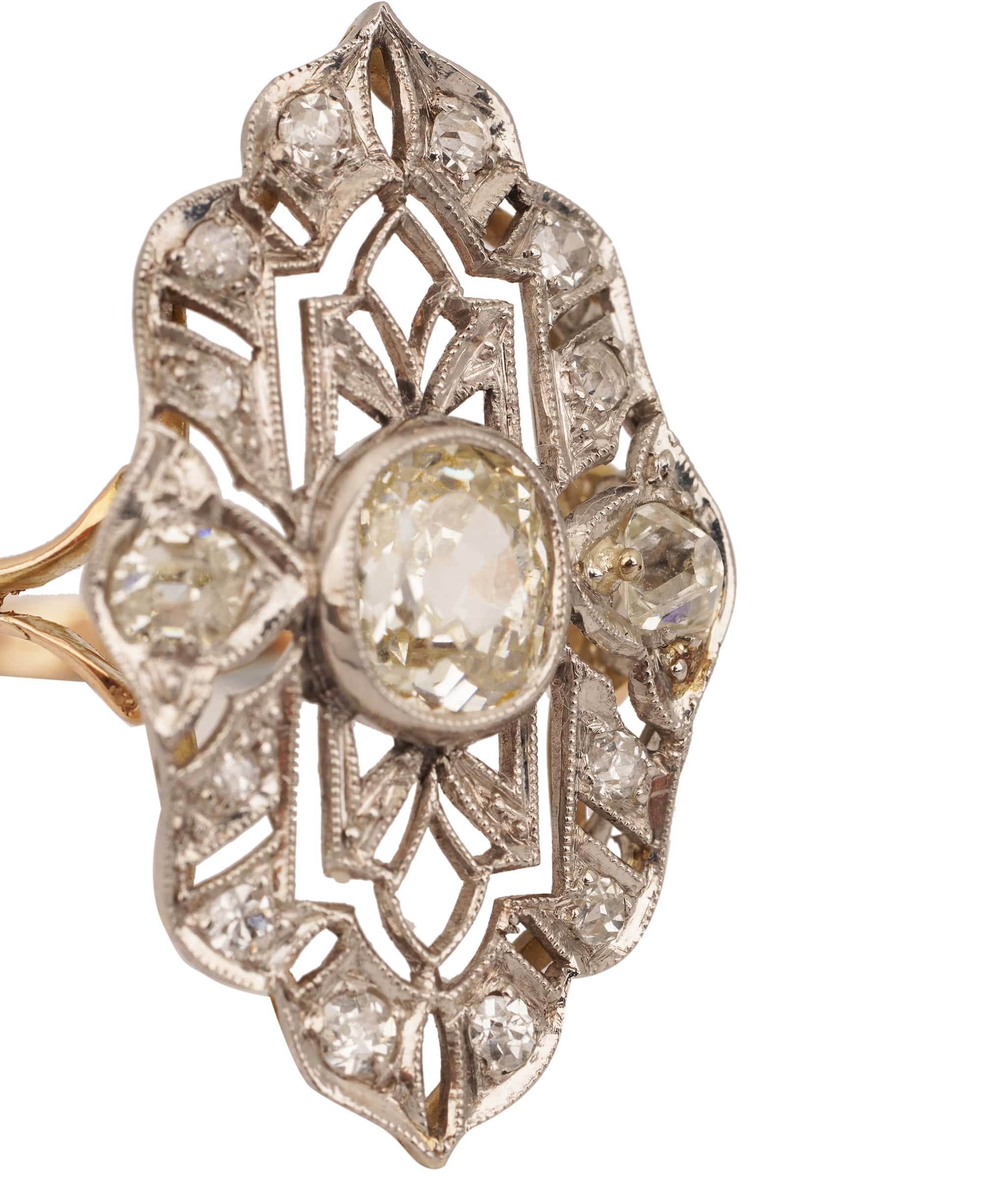 Luxury Promise Art Deco Marquise Shaped Diamond Ring WA90861