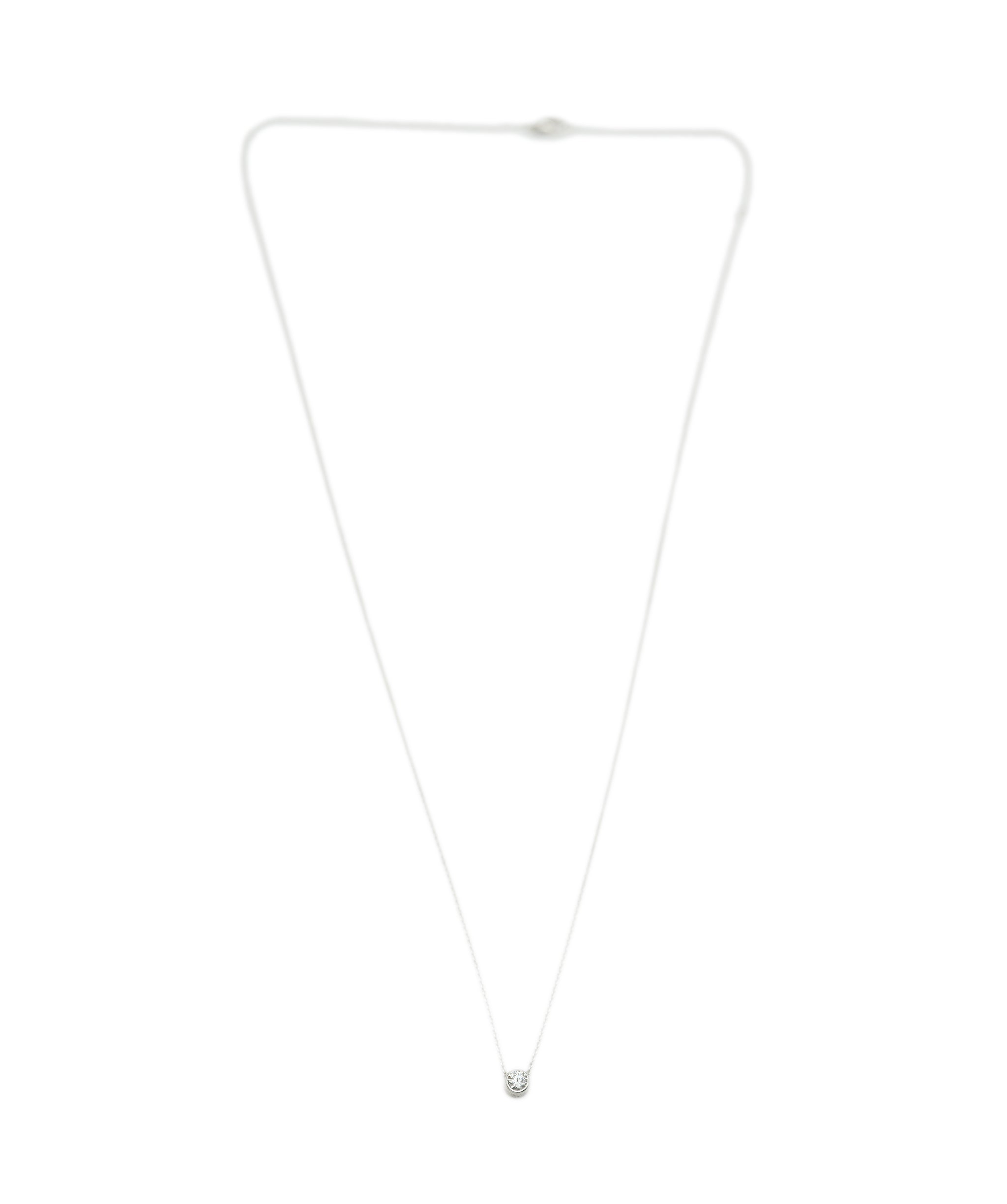 Luxury Promise Bezel-set 0.08 carat Diamond Slider Necklace 18"/45cm 18ct WG AHL1012