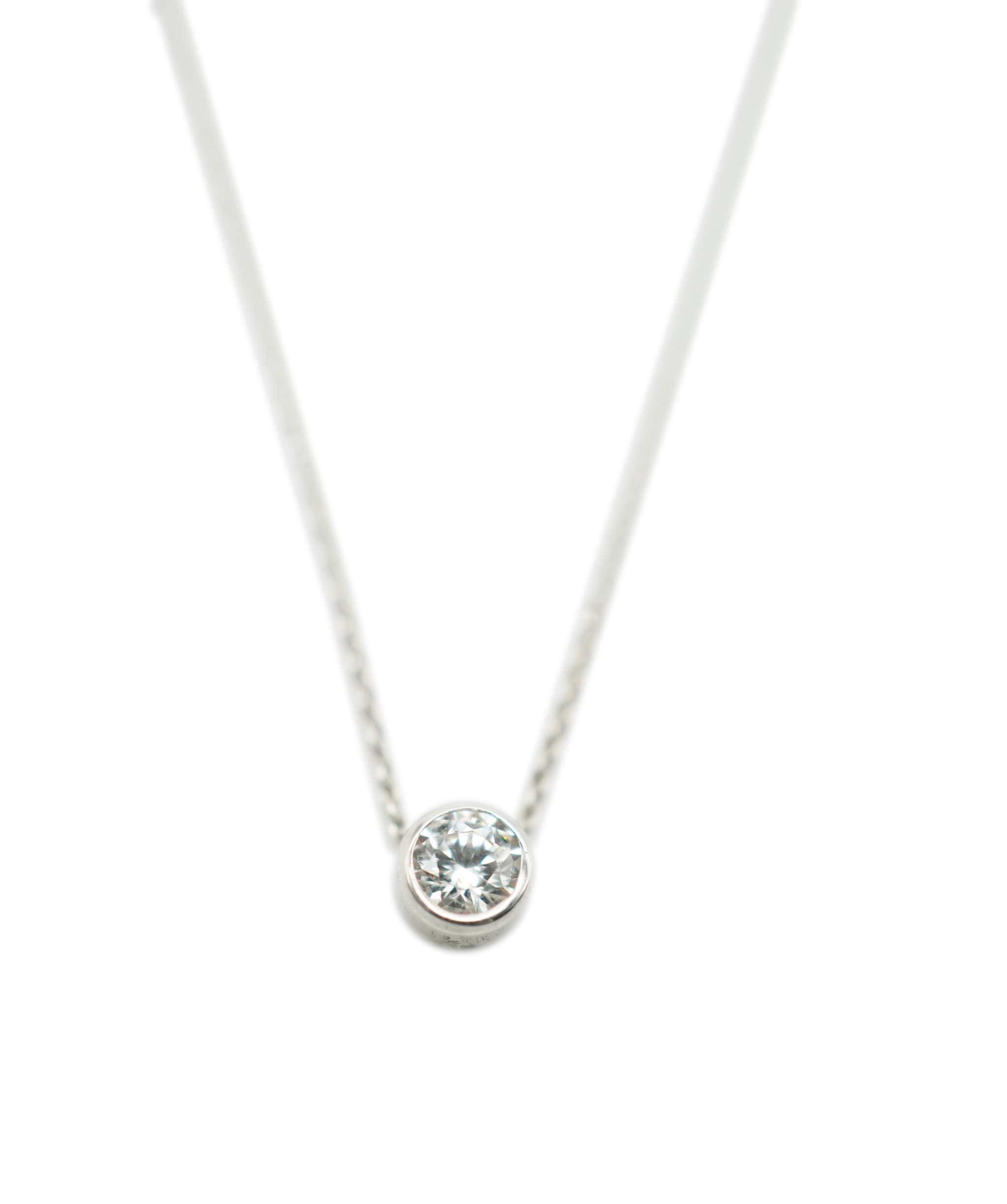 Luxury Promise Bezel-set 0.08 carat Diamond Slider Necklace 18"/45cm 18ct WG AHL1012