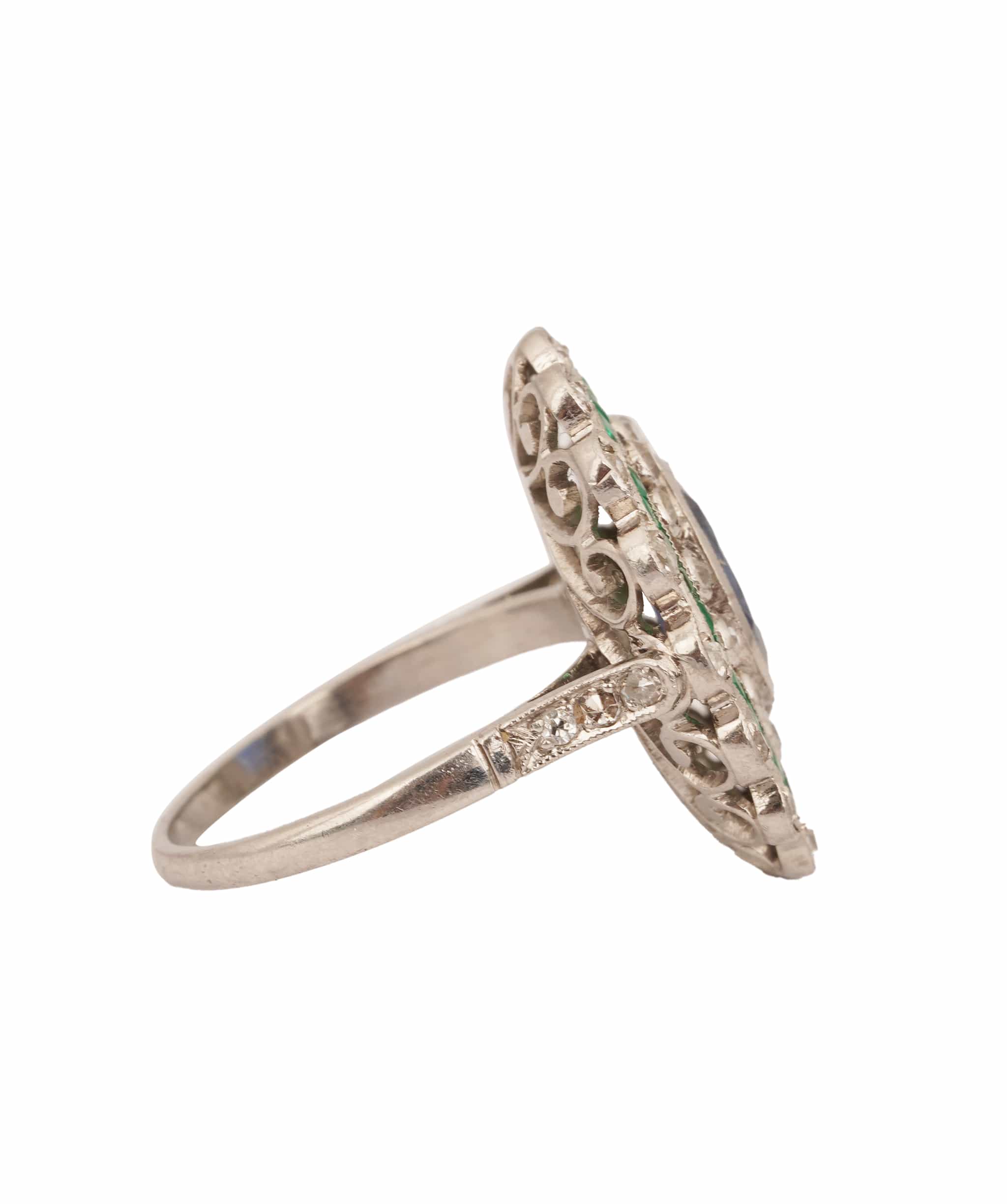 Luxury Promise CALIBRE EMERALD AND SAPPHIRE RING RC1