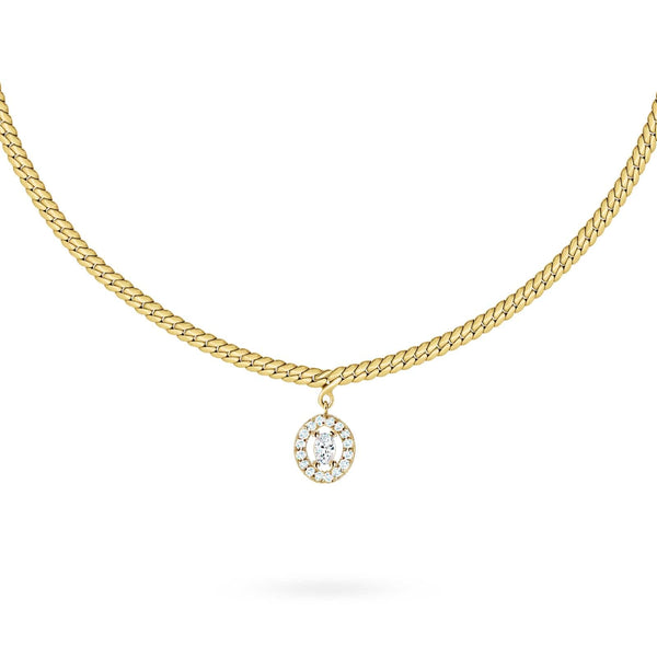 Luxury Promise Choker Pure Oval, 18k Gold and Diamonds ASC4528