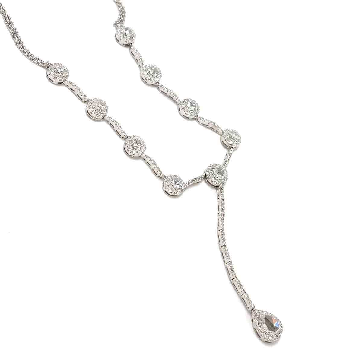 Luxury Promise Diamond 1.91ct/1.34ct Necklace 53cm K18 WG ASL8742