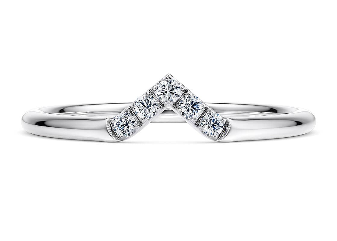 Luxury Promise Diamond chevron ring 18K WG 0.075cts total AHC1344