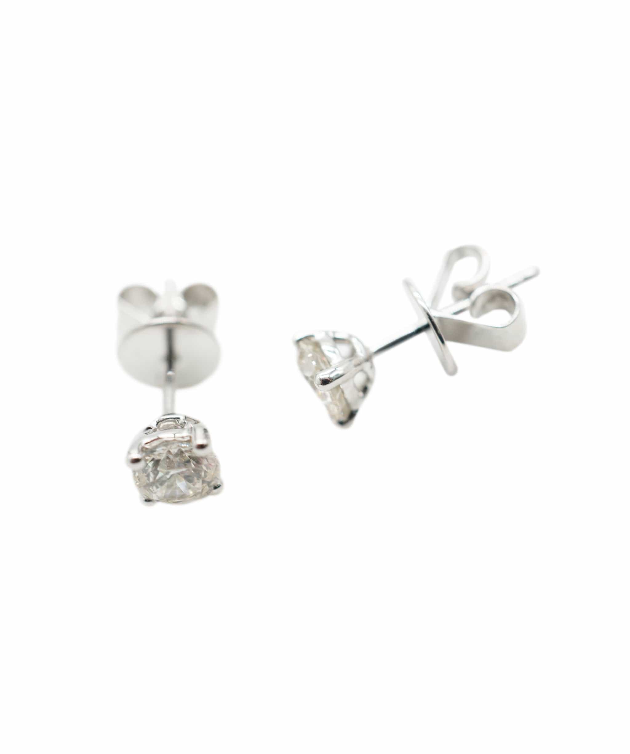Luxury Promise Diamond earstuds, brilliant-cut approx. 0.60 carat total  J / SI1 18k White gold AHC1391