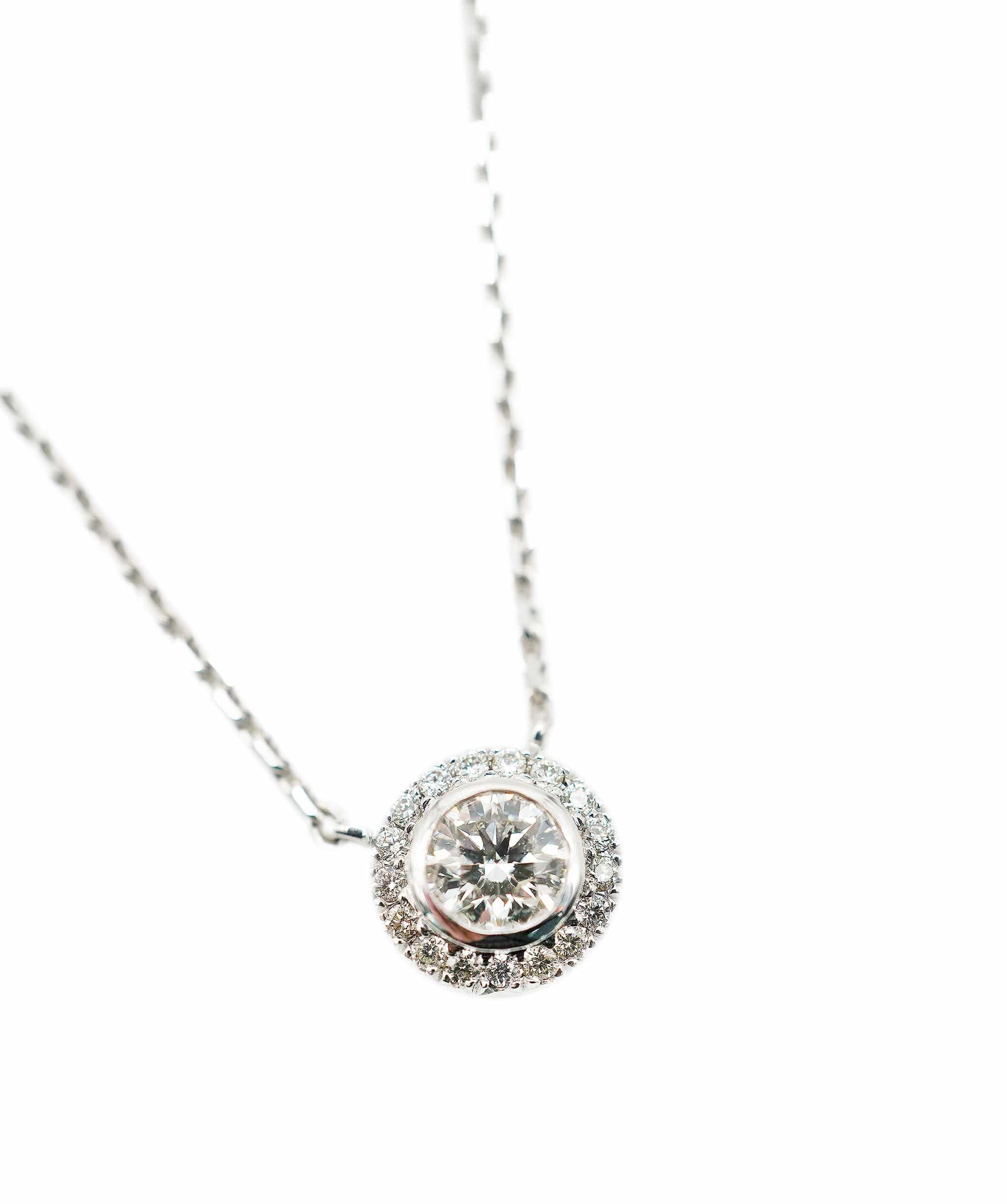 Luxury Promise Diamond halo pendant necklace (0.65ct total) AHC1482