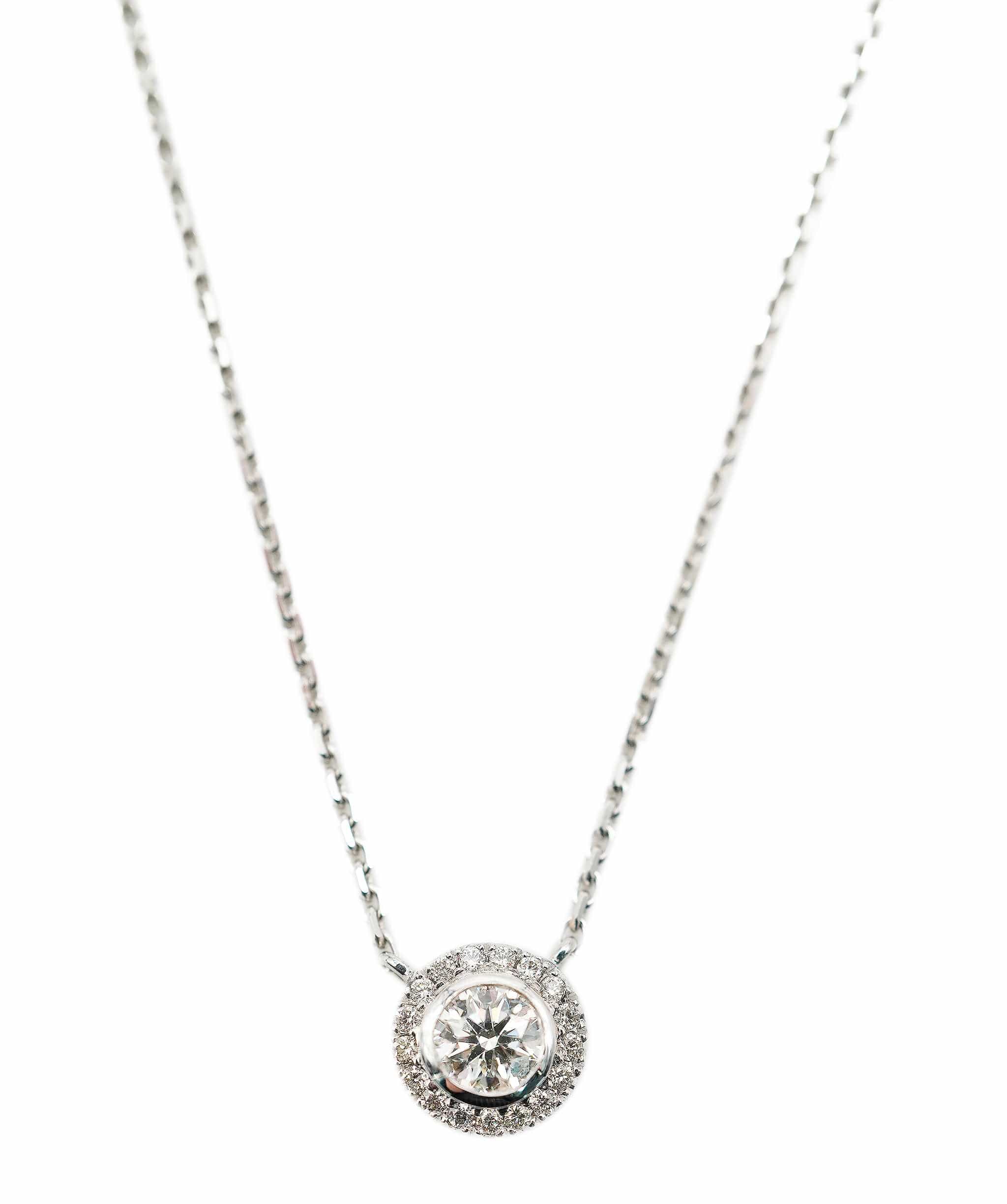 Luxury Promise Diamond halo pendant necklace (0.65ct total) AHC1482