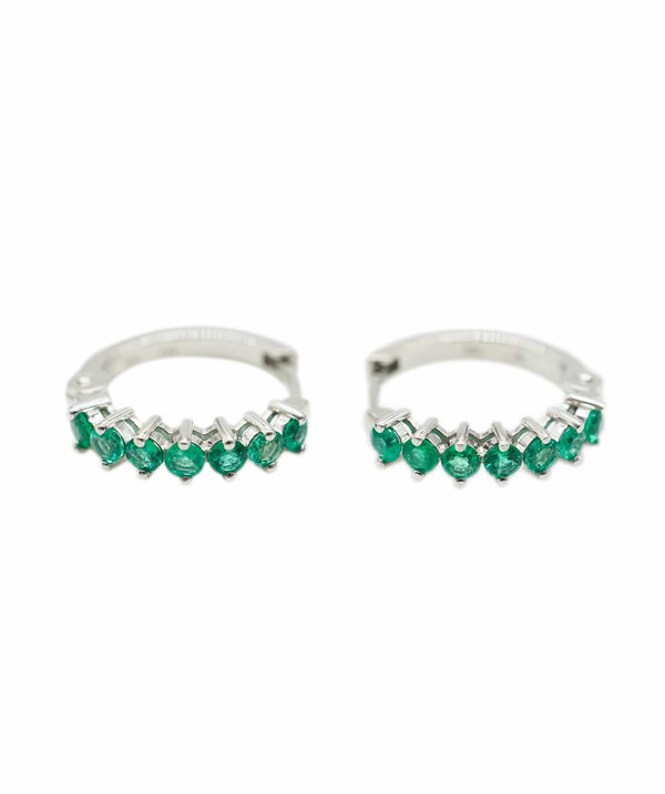Luxury Promise Emerald (apx. 0.50ct total) 18K WG earhoops AHC1175
