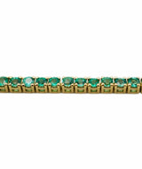 Luxury Promise Emerald tennis bracelet 18K Yellow gold 2.73 carats total circular-cut Zambian emeralds AHC1656