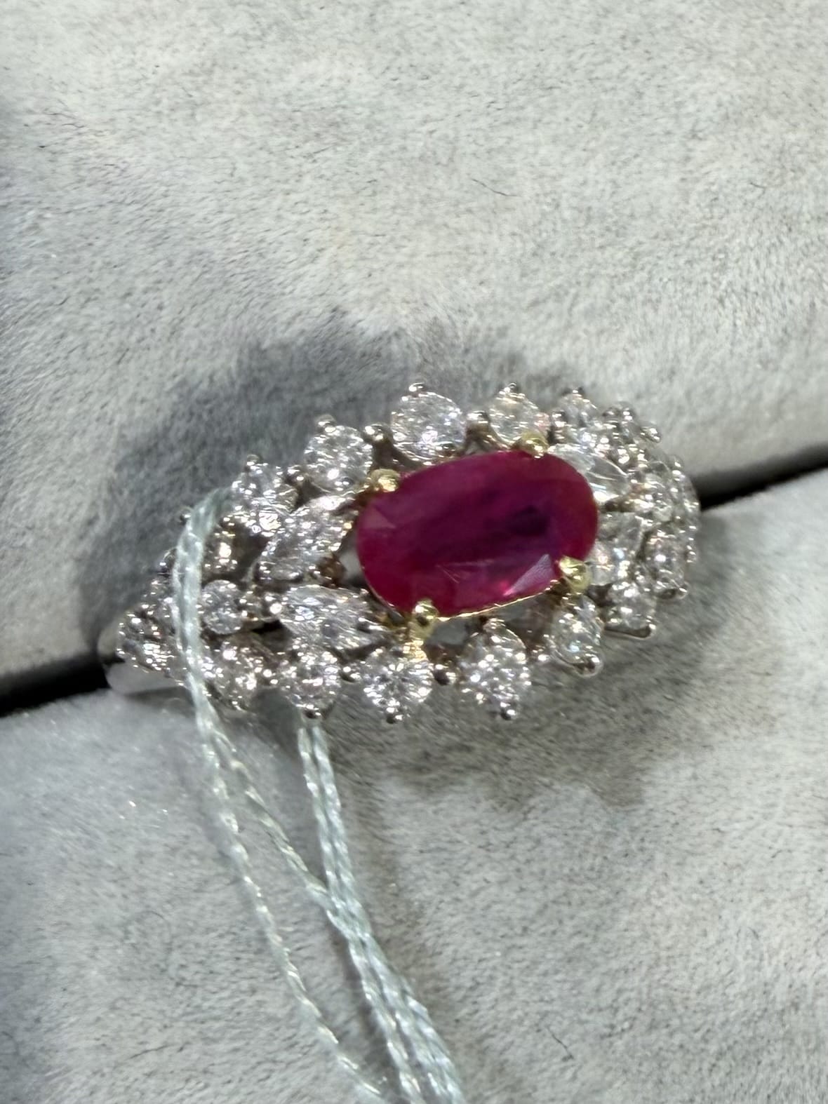 Luxury Promise GIA Burma Ruby Diamond Ring in K18 & Pt900 / BurmaR1.036ct / D0.76ct 491A JJC0950