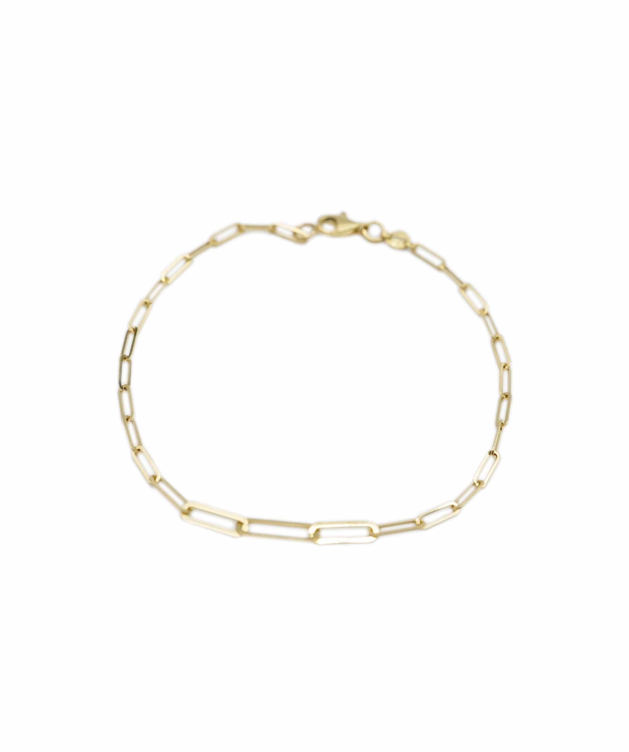 Luxury Promise Graduated Paperclip Bracelet 18K Yellow Gold AHL1006