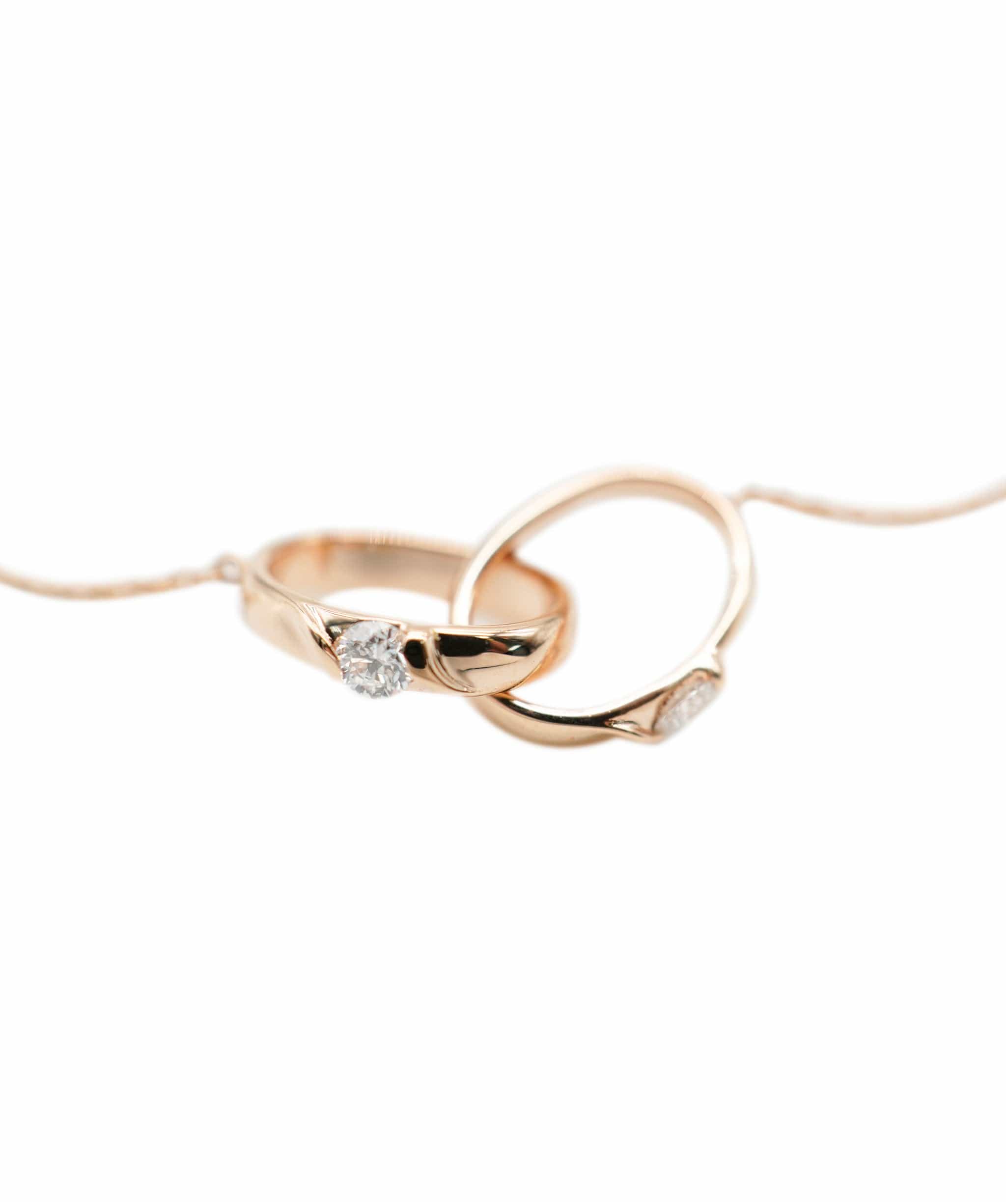 Luxury Promise Innerlocking diamond-set rose gold hoop necklace 18K  AHC1338