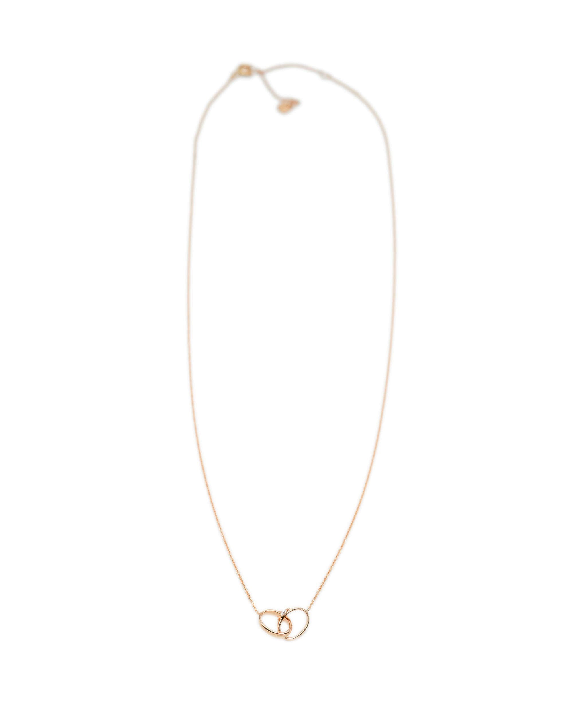 Luxury Promise Innerlocking diamond-set rose gold hoop necklace 18K  AHC1338