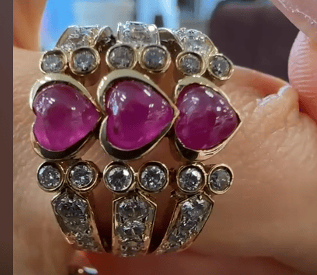 Luxury Promise K18/750 Ruby Ring RU 1.52 DA 1.06 10.3g NGL Grade Normal K 26-1845-0
