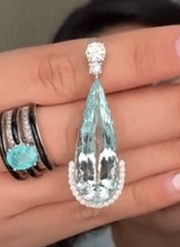 Luxury Promise K18 Aquamarine Pen Top AQ19 D0.47 D0.155 D0.26 8.2g GRJ 54411