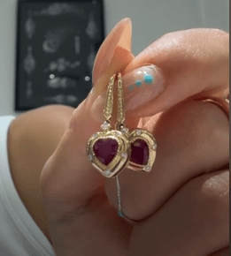 Luxury Promise K18 Burmese Ruby Earrings AVC2190