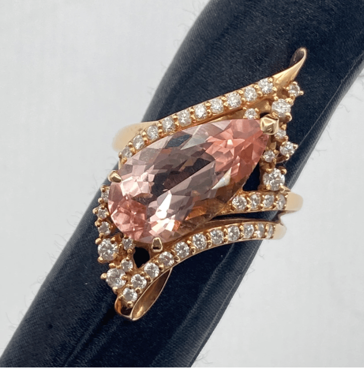 Luxury Promise K18 Morganite Ring MN7.25 D0.74 10.6g Other US 9 55550