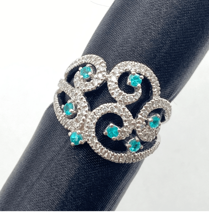 Luxury Promise K18 Paraiba Ring PRB0.22 D0.53 6.2g US 6.5 53991