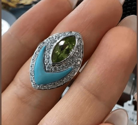Luxury Promise K18 Peridot Ring PE 0.88 TA 1.10 DA 0.73 5.6g 26-16325-0