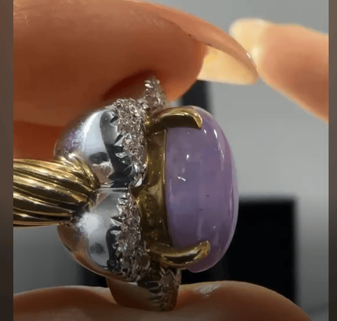 Luxury Promise K18/Pt900 Lavender Jade Ring J0713JG7NQ