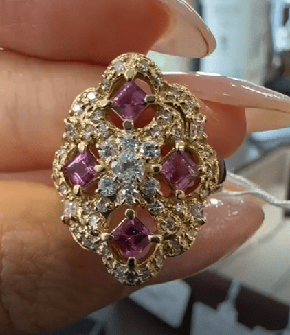 Luxury Promise K18 Sapphire Ring SA 0.62 DA 0.70 6.9g 26-5019-0