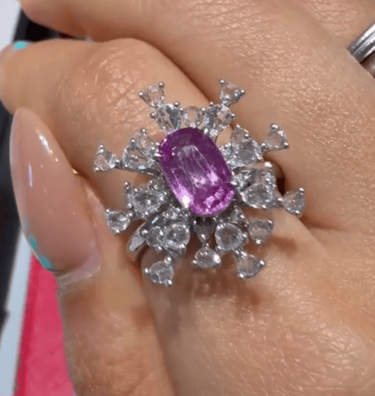 Luxury Promise K18 Unheated Padparadscha Ring AVC2181