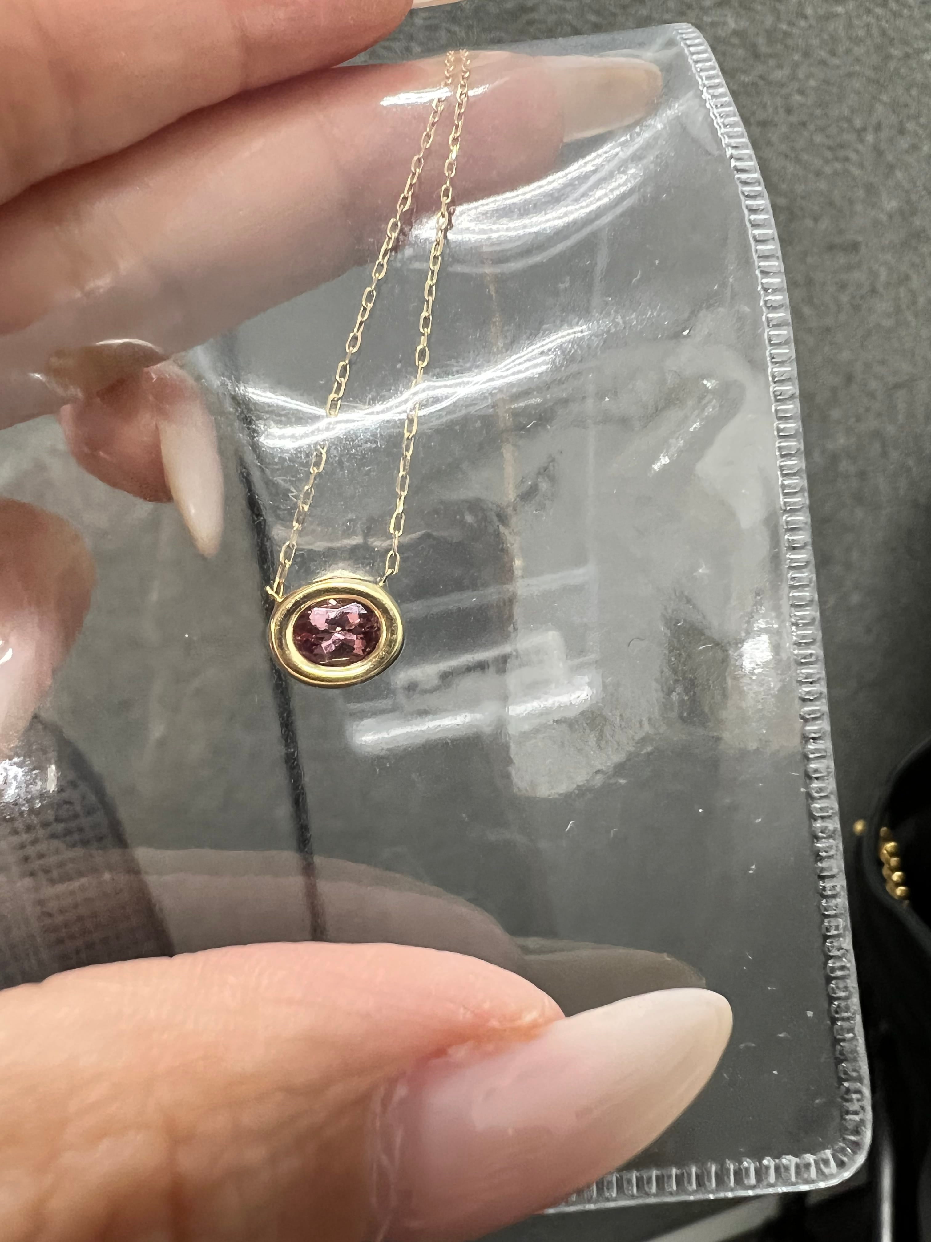 Luxury Promise K18PG Garnet NECKLACE AE5970-8