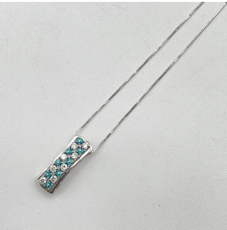Luxury Promise K18WG Paraiba Tourmaline Penneck PRB0.18 D0.56 5.6g Medium Glass 54499