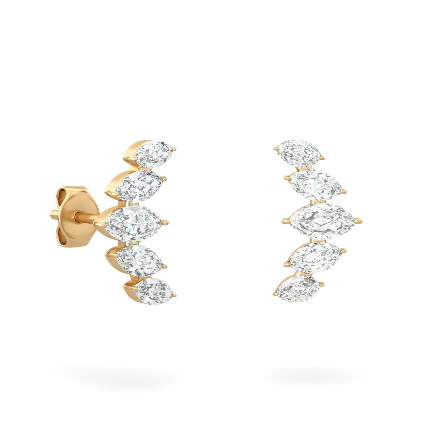Luxury Promise Marquise Arch Earring - Yellow Gold, Single ASC4518