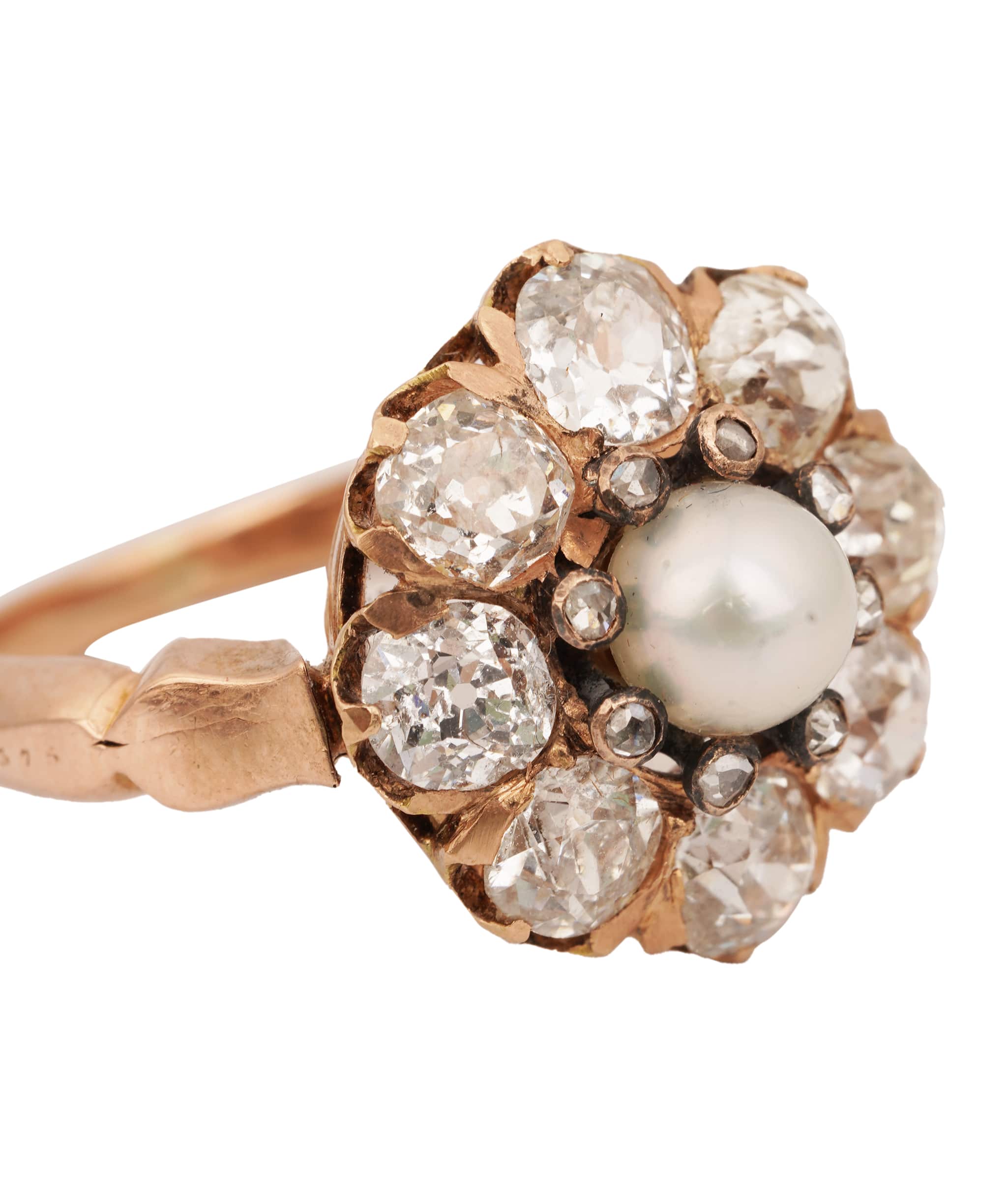 Luxury Promise NATURAL PEARL DIA (APPROX 2CTS) FRENCH CLUSTER RA14