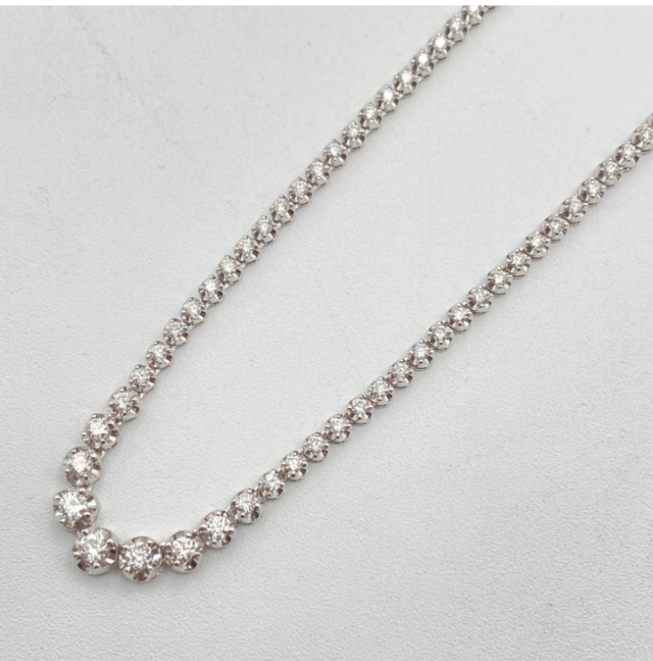 Luxury Promise Pt850 Diamond Necklace D5.51 27g 54355