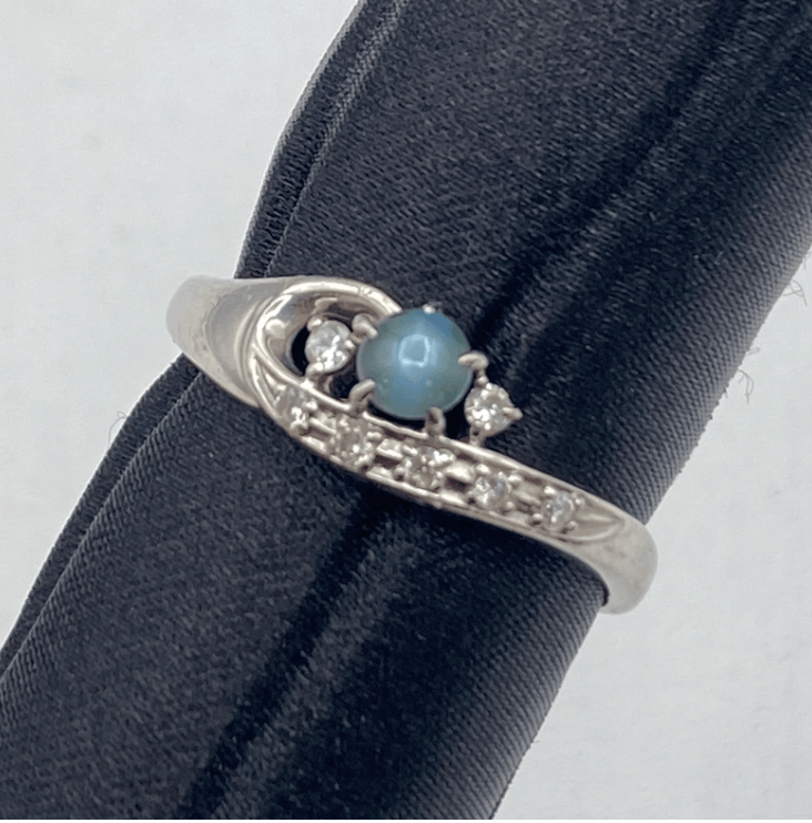 Luxury Promise Pt900 Alex Cats Ring ACA0.39 D0.11 4.3g GRJ US 8 55253